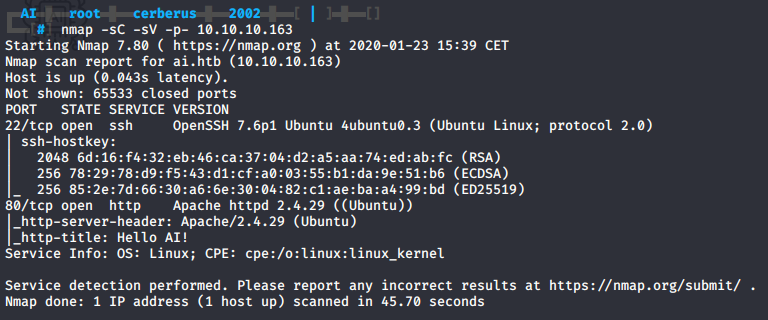 Initial NMAP scan