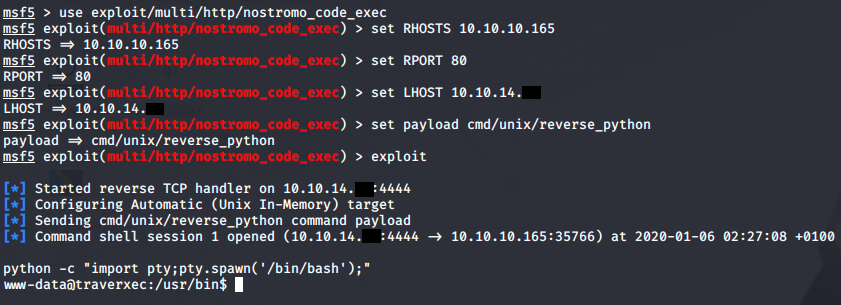 initial shell www-data